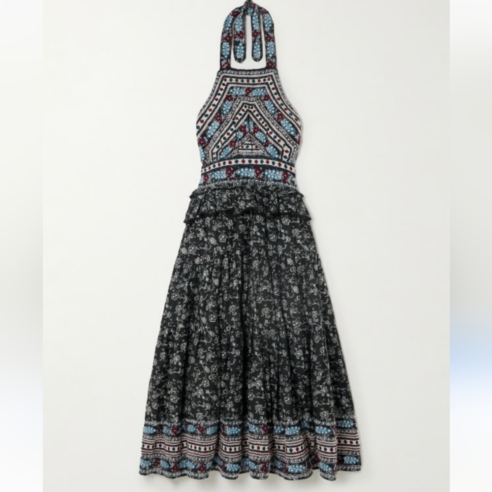 Sea New York Everly Embroidered Midi Dress M
